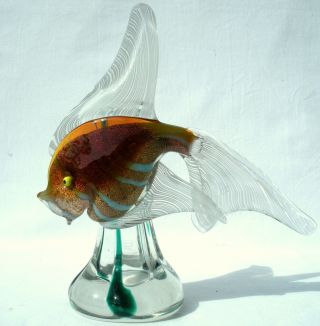 Scarce Vintage 1950s/60s Murano Art Glass Aquarium Fish Vase Alfredo Barbini 7