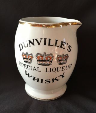 Dunvilles Whiskey Water Jug Belfast,  Pub,  Advertising,  Ireland,  Vintage.