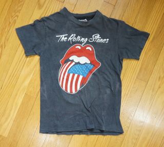Orig Vtg Rolling Stones Tour T - Shirt 1981 Sm Hanes Worn W/ Fade 80s