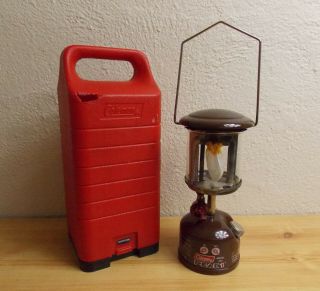 Vintage Coleman Peak1 Model 222 Brown Single Mantle Lantern Dated 1/83