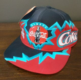 Vintage Drew Pearson Coca Cola Coke Splash Big - Logo Snapback Hat With Tag