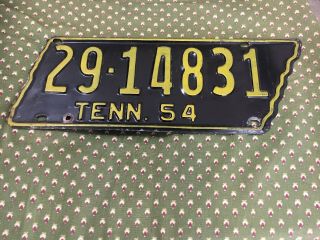 Vintage 1954 Tennessee Shape License Plate 29 - 14831