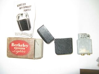 Vintage Wwii Berkeley Windproof Lighter Black Wrinkle Finish Nr