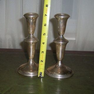 Vintage Empire Weighted Sterling Silver Candle Holder Candlestick Pair 7 Inch