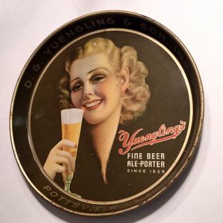 Vintage Yuengling Beer Metal Beer Tray Advertising Pottsville Pa.  11 3/4