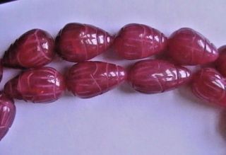 ESTATE VINTAGE HUGE 475 CT HAND CARVED AFRICAN RUBY BEAD GEMSTONE NECKLACE 3