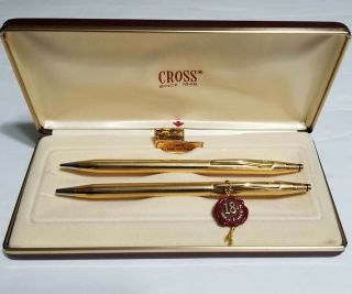 Vintage Cross 18k Gold Filled Classic Century Bp Pen & Pencil Set - Usa