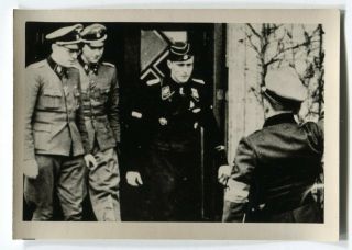 German Wwii Small Size Photo: Group Of Elite Troops Officers,  Agfa Paper