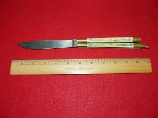 Rare Vintage 1940’s Ww 2 Authentic Hand Made.  Solid Brass And Bone Handle Knife
