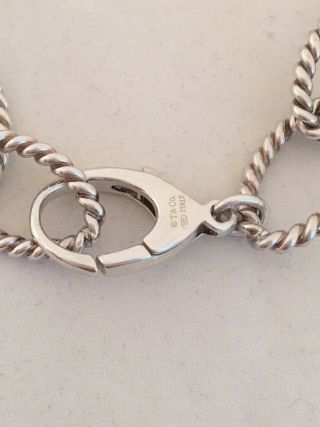Tiffany & Co Sterling Silver ITALY Twist Rope Oval Link Bracelet 8” Rare Retired 4