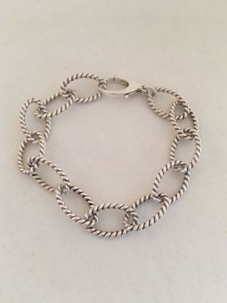 Tiffany & Co Sterling Silver ITALY Twist Rope Oval Link Bracelet 8” Rare Retired 5