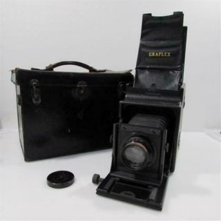 Vintage R.  B.  Auto Graflex Compact Eastman Camera Iob W/ Bausch,  Lomb Lens P/r/d