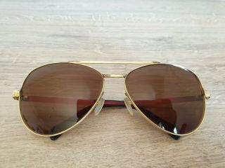 Vintage Sol Amor France 2860 Ultra Rare Large Gold Sunglasses Bakelite Temples