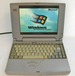 Vtg 1990 Toshiba Sattelite T2130cs/520 Laptop With Windows 95 & Microsoft Office