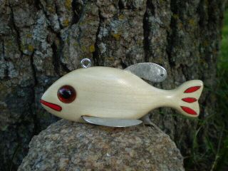 Jay Mcevers Fish Decoy Lure Fishing Carved Wood Rod Ice Spearing Folk Art Tackle