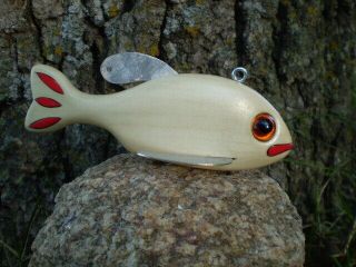 Jay McEvers Fish Decoy Lure fishing carved wood rod ice spearing folk art tackle 2