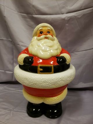 Vintage Fitz And Floyd Santa Claus Cookie Jar Christmas