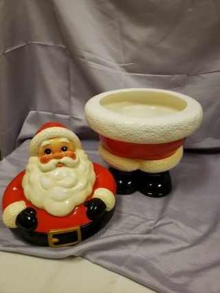 VINTAGE Fitz and Floyd Santa Claus Cookie Jar Christmas 2