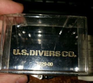 Vintage Aquarius depth gauge U.  S.  Divers orange face scuba wrist W instructions 5