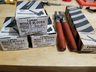 Lyman Mold Blocks 452400 452389 452374 With Handles Vintage