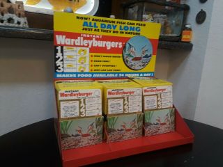 Vintage Old Aquarium Wardleys Brand Metal Advertising Display Rack Wardleyburger 6