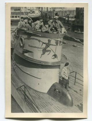 German Wwii Photo: Kriegsmarine U - Boat Officers In Conning Tower,  Agfa Brovira