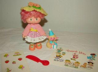 Vintage Strawberry Shortcake Peach Blush Party Pleaser Doll And Pet Lamb