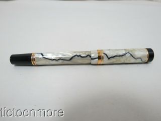 VINTAGE PARKER DUOFOLD CENTENNIAL BLACK & PEARL BALLPOINT PEN 4