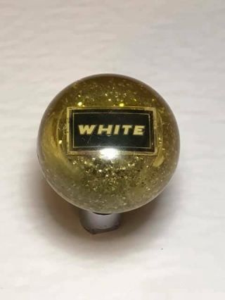 Vintage White Glitter Shifter Knob