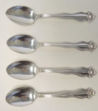 Four 1903 Reed & Barton Sterling Silver Demitasse Spoons Alexandra Pattern