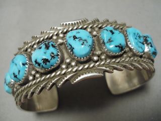 Richard Begay Vintage Navajo Blue Turquoise Sterling Silver Bracelet