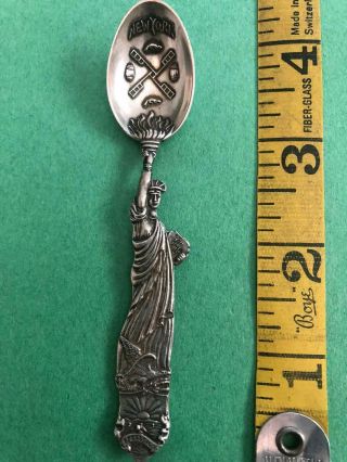 Antique Sterling Silver.  925 Souvenir Spoon York Statue Of Liberty 16 Grams