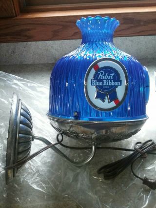 Vintage Pair Pabst Blue Ribbon Beer Electric Wall Sconces Lights Lamps Bar Sign 3