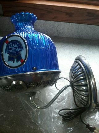 Vintage Pair Pabst Blue Ribbon Beer Electric Wall Sconces Lights Lamps Bar Sign 4