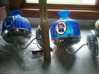 Vintage Pair Pabst Blue Ribbon Beer Electric Wall Sconces Lights Lamps Bar Sign 7