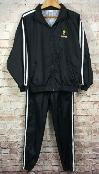 Warner Brothers Store Vintage Tweety Jacket & Pants Size Medium Track Wind Suit