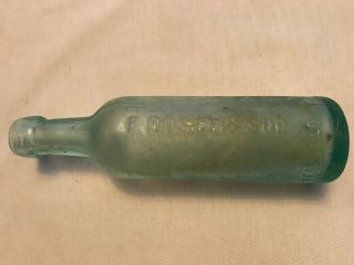 F.  Dusch & Sons Ginger Ale Vintage Blob Top Bottle,  Richmond,  Virginia