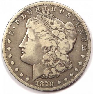 1879 - Cc Morgan Silver Dollar $1 - Vf Details - Rare Carson City Coin