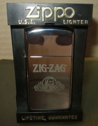 Vintage Rare 1996 Zig - Zag Zippo Slim Lighter In The Box Rolling Papers Rare