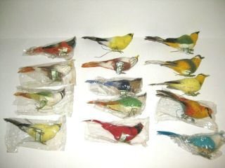 26 Vintage Assorted Spun Cotton Wire Feet Craft Birds (Lee Wards - Dexters) 6