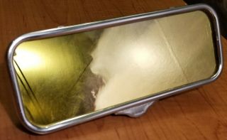 Vintage Guide Glare Proof Rear View Mirror Yellow Gold Color Glass