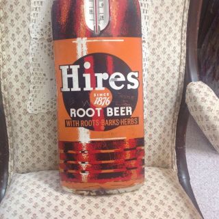 Vintage 1940s Hires Root Beer Soda Pop Metal Thermometer Sign