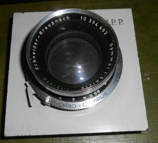 Vintage Schneider - Kreuznach Symmar 1:5,  6/210 Lens Mpp England Camera Lens