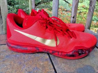 Nike Zoom Kobe Gold X Id Rare Bright Crimson Red Basketball Shoes Mens Sz 13.  5