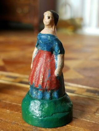 Antique Vintage Dollhouse Miniature Wood Carved & Painted Figures 1:12 5