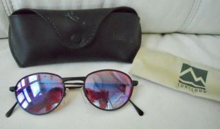 Vintage Suncloud Polarized Sync Sunglasses Black W/ Double Gradient Blue Mirror