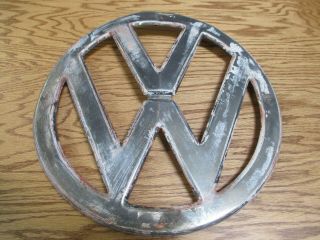 Vintage Vw Volkswagen Bus Type 2 Patina Front Nose Emblem