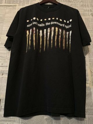 Vtg 90s Nine Inch Nails The Downward Spiral Rock Band T - Shirt