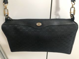 Vintage Gucci Black Bag,  Fabric With Small G’s