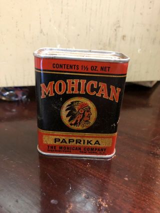 Vintage Mohican Brand Paprika Spice Tin